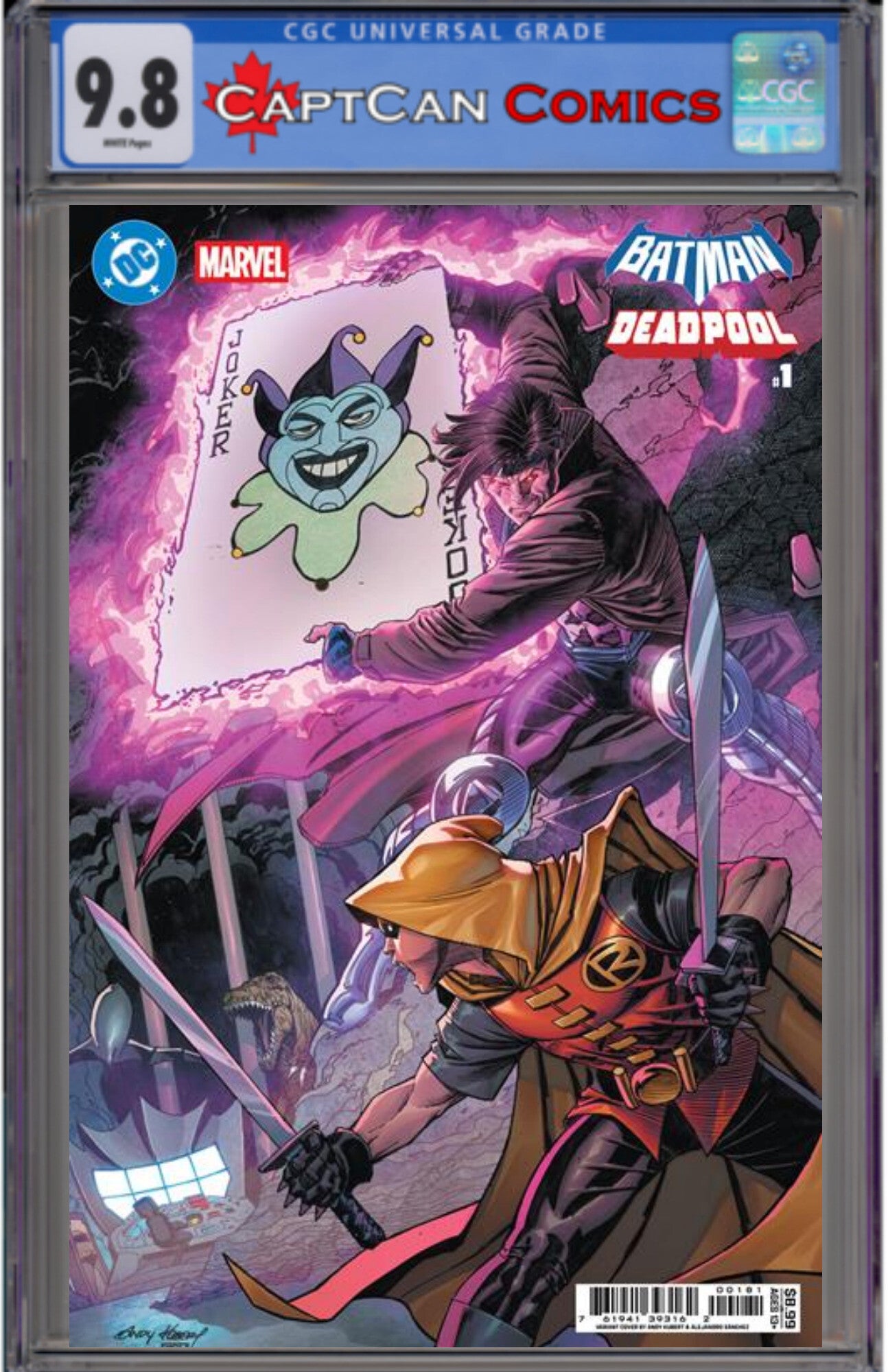 DC MARVEL BATMAN DEADPOOL #1 (ONE SHOT) CVR I ANDY KUBERT DAMIAN WAYNE GAMBIT CARD STOCK VAR