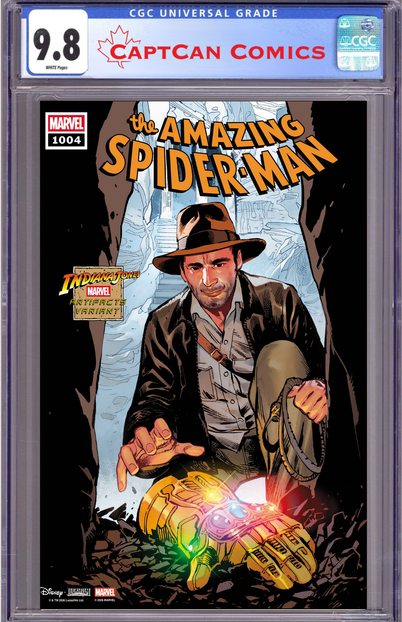 AMAZING SPIDER-MAN #1004 SARA PICHELLI INDIANA JONES MARVEL ARTIFACT VARIANT