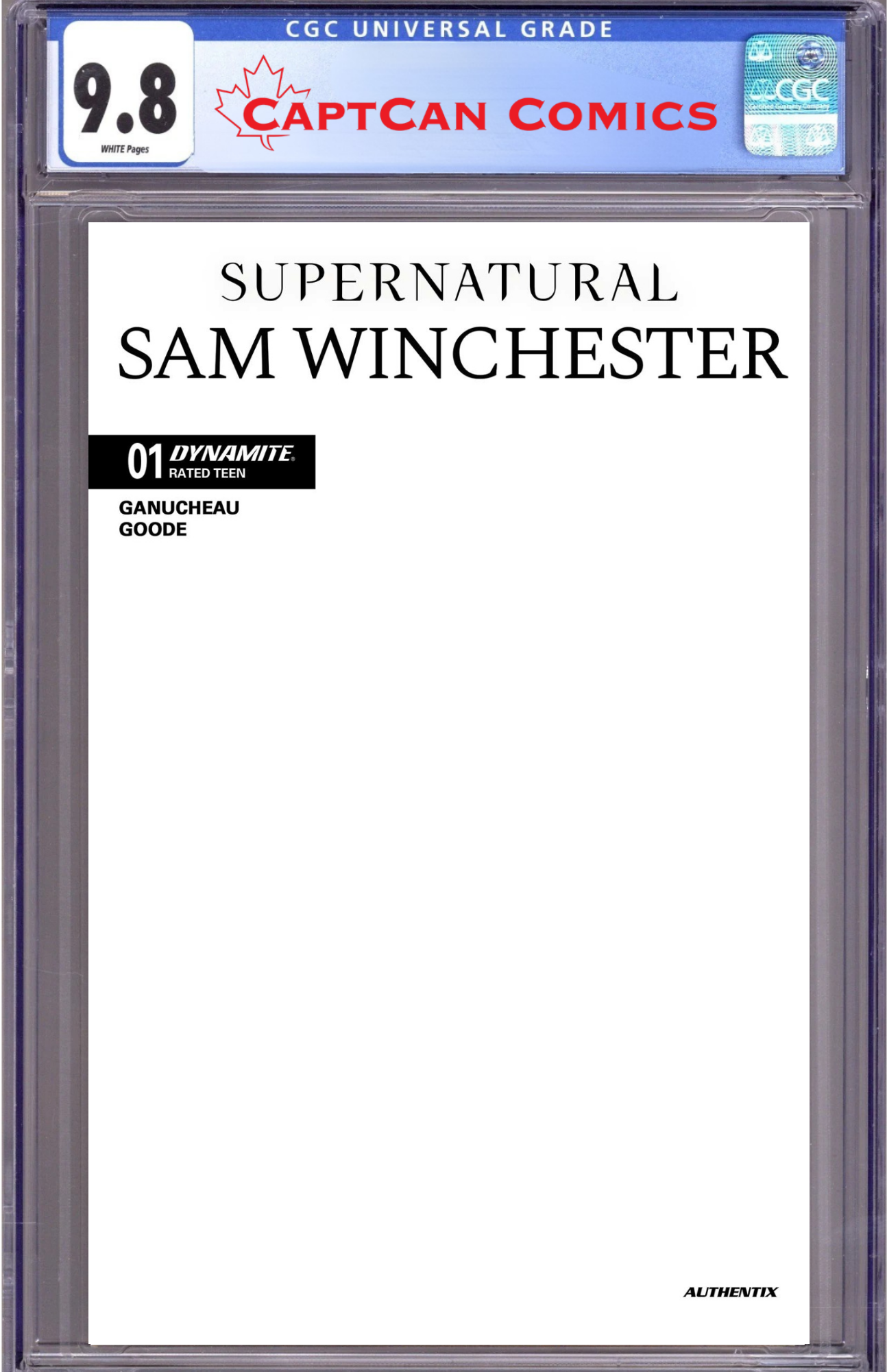 SUPERNATURAL SAM WINCHESTER #1 CVR F BLANK AUTHENTIX VAR