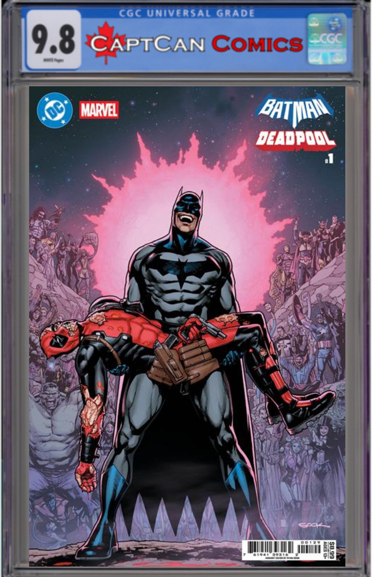 DC MARVEL BATMAN DEADPOOL #1 (ONE SHOT) CVR R RYAN SOOK CRISIS ON INFINITE EARTHS 7 HOMAGE CARD STOCK VAR