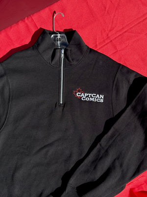 CaptCan Comics Quarter Zip Black
