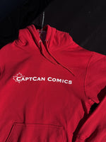CaptCan Comics hoodie, red, front close thumbnail