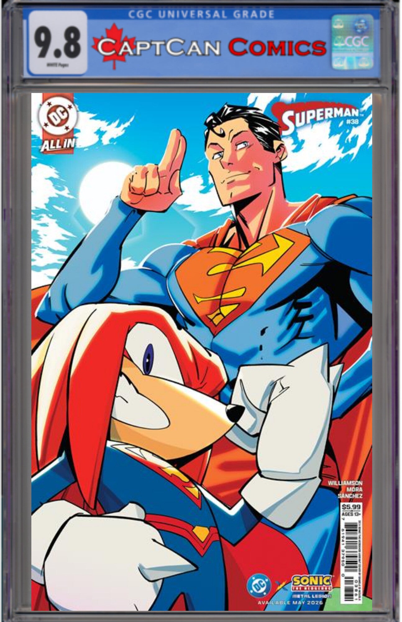 SUPERMAN #38 CVR F DANIELE DI NICUOLO DC X SONIC CARD STOCK VAR (THE REIGN OF THE SUPERBOYS)