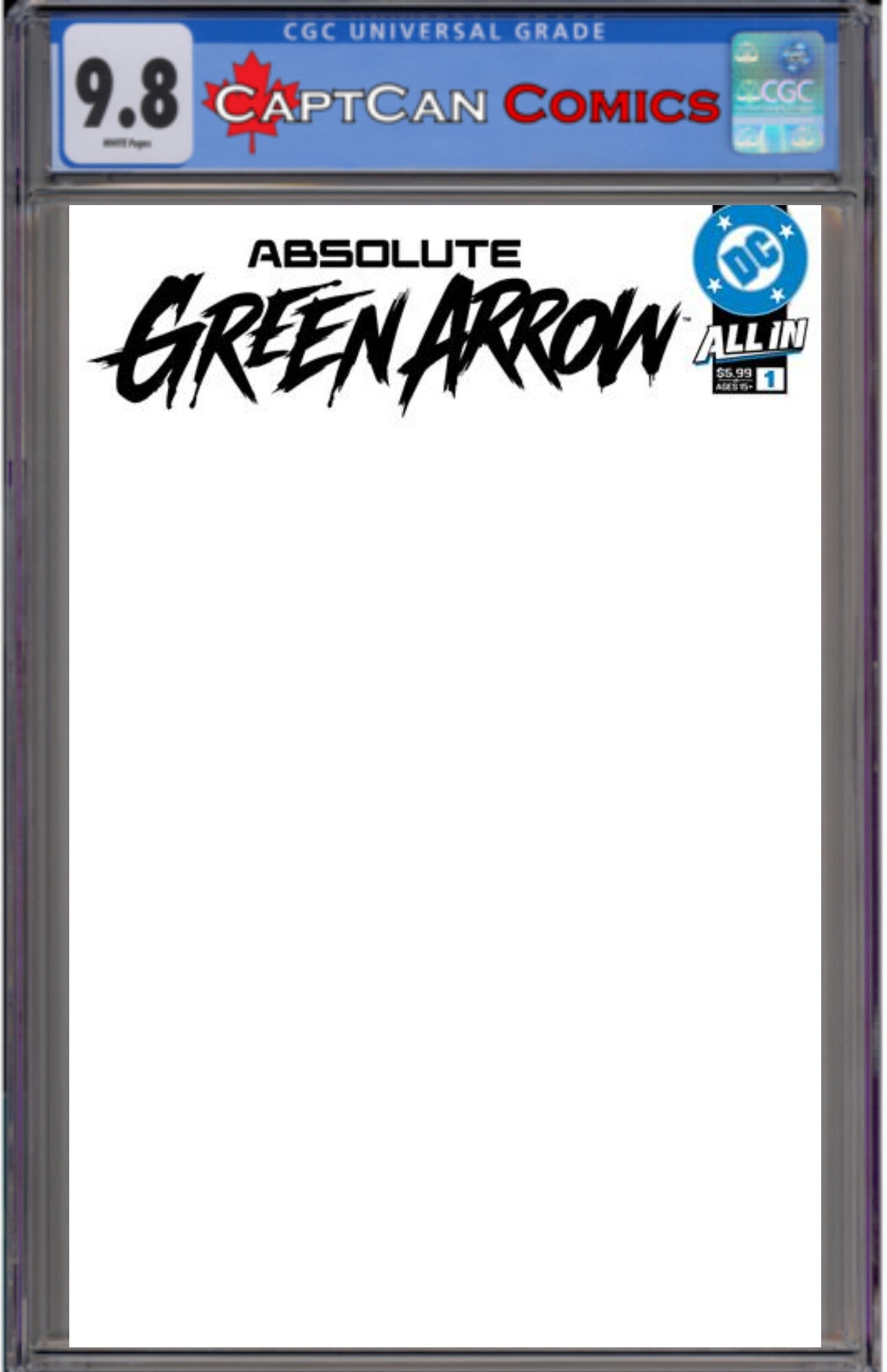 ABSOLUTE GREEN ARROW #1 (OF 6) CVR G BLANK CARD STOCK VAR