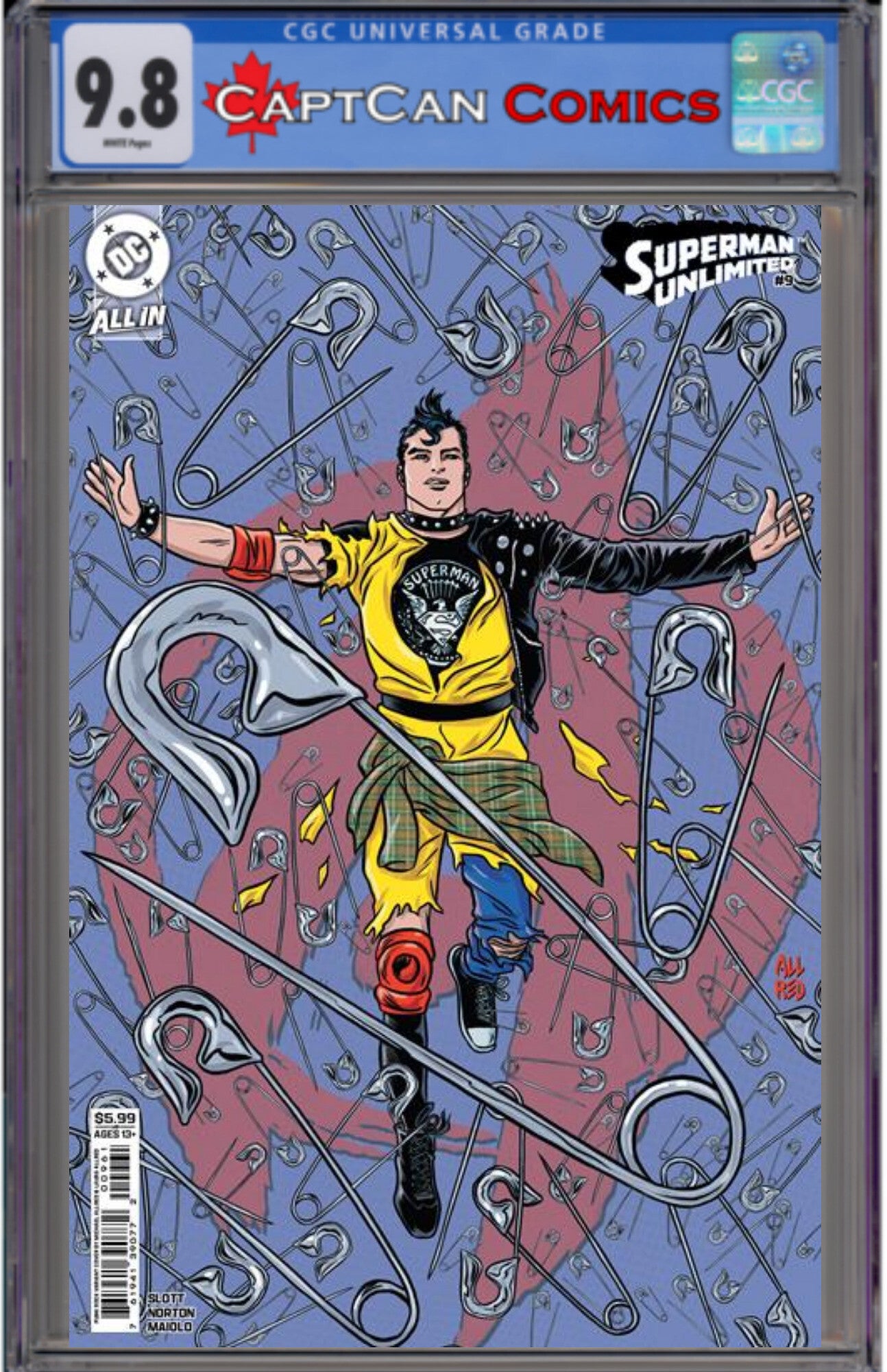 SUPERMAN UNLIMITED #9 CVR F MICHAEL ALLRED PUNK ROCK CARD STOCK VAR