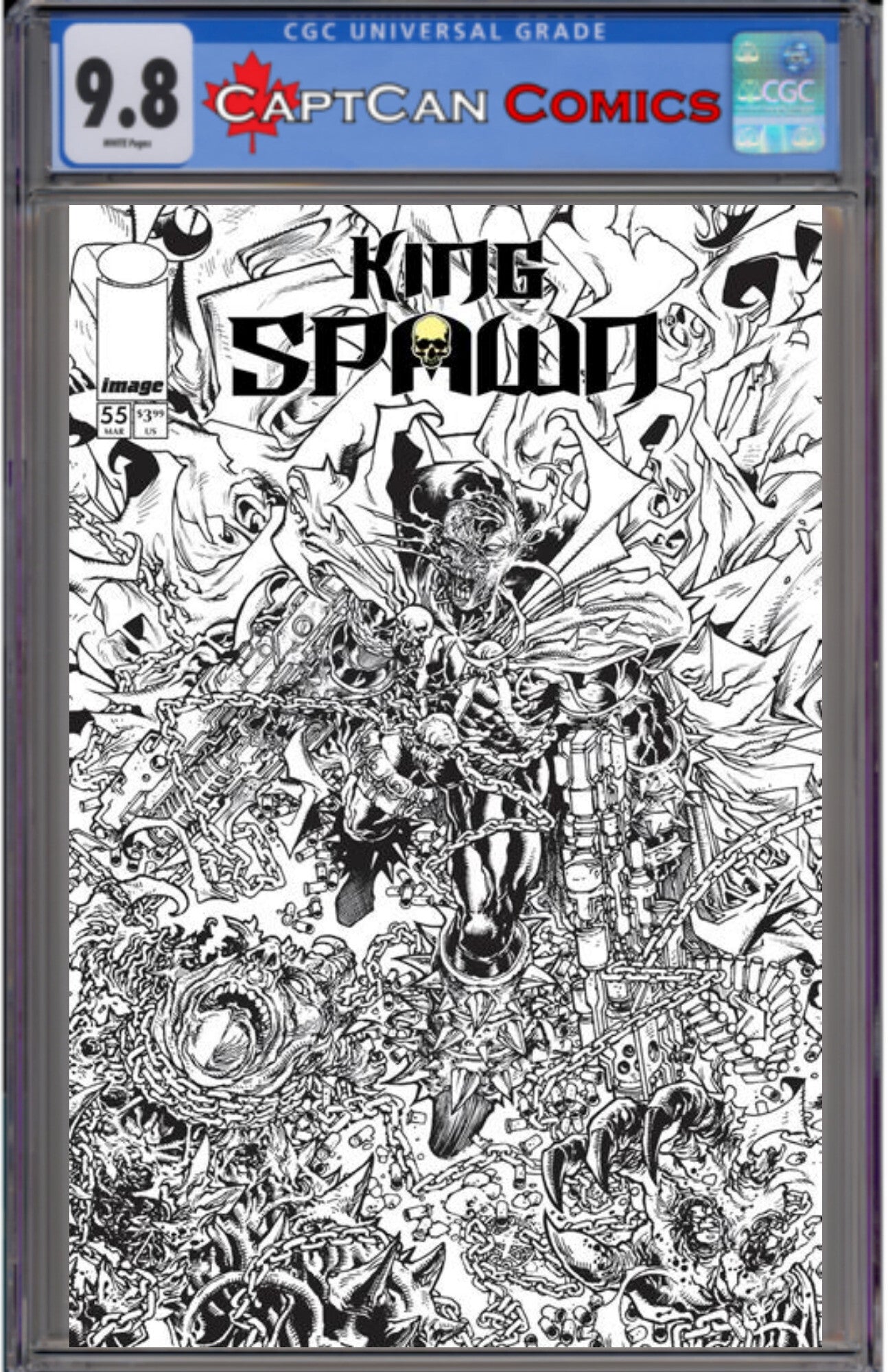 KING SPAWN #55 CVR B HARVEY TOLIBAO B&W VAR