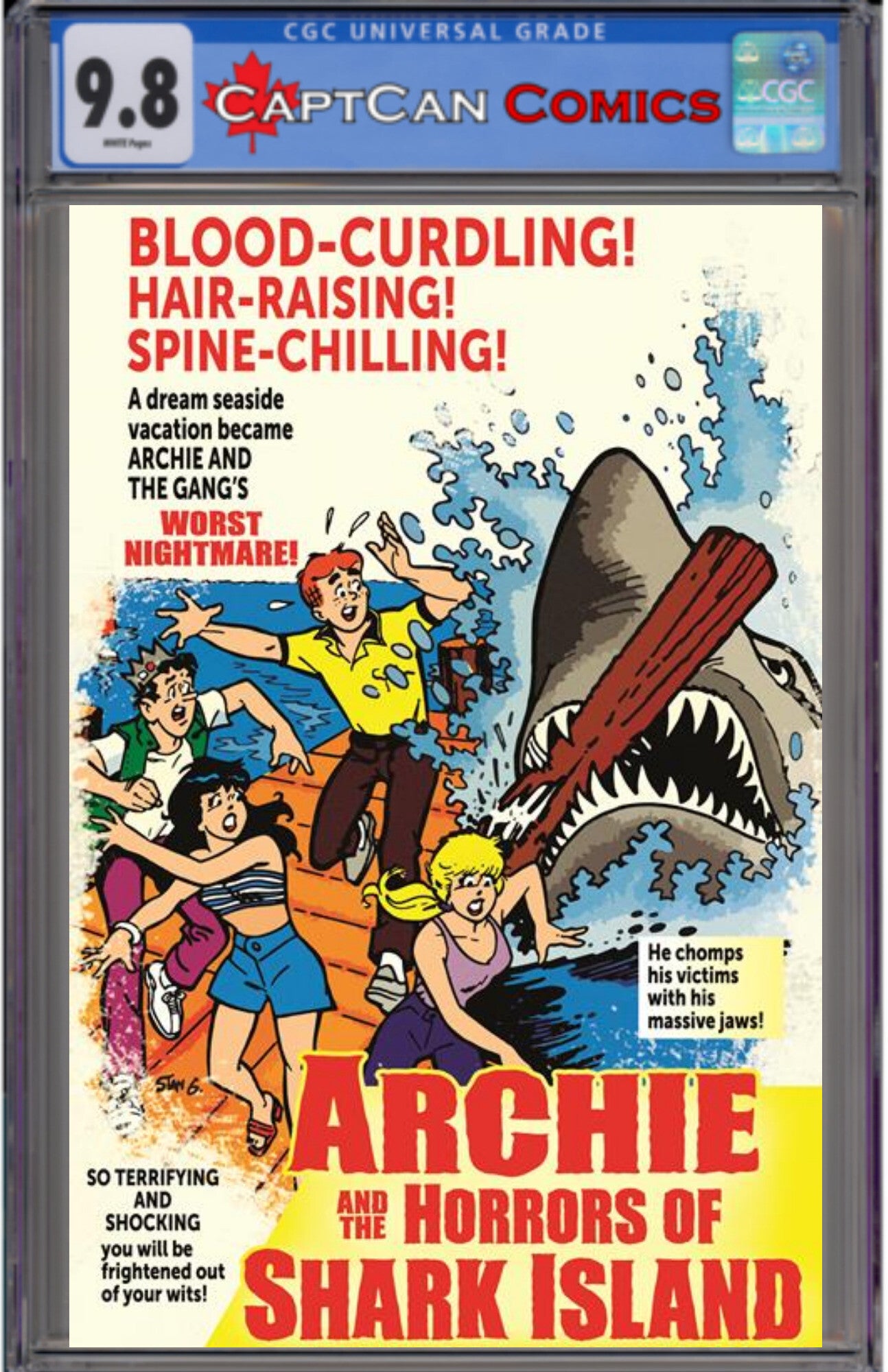 ARCHIES TV LAUGH OUT #79 FACSIMILE EDITION CVR B STAN GOLDBERG JAWS PARODY MOVIE POSTER VAR