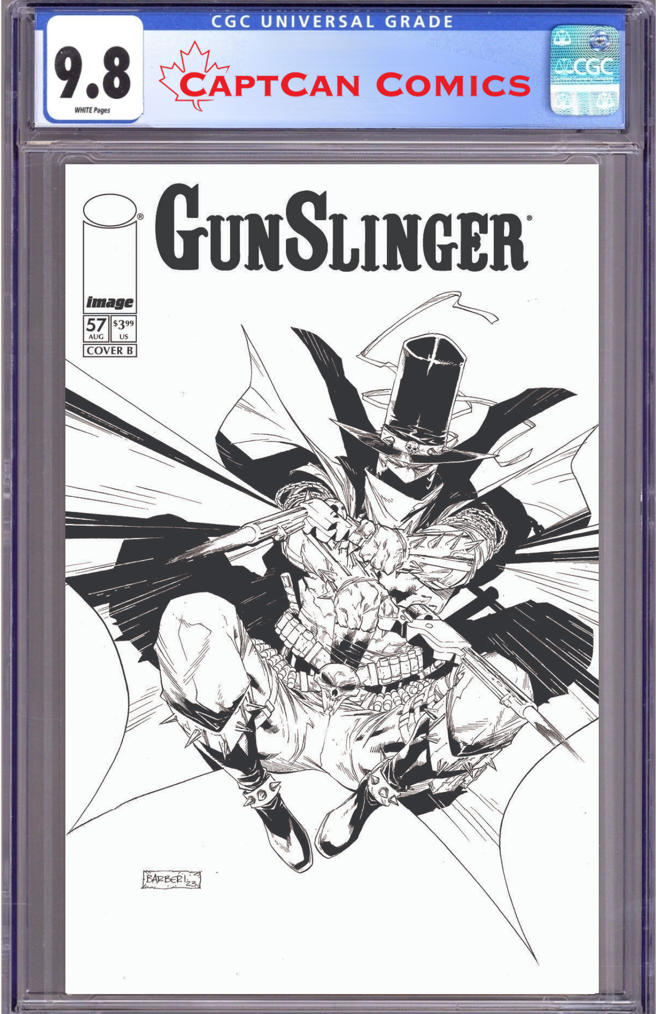 GUNSLINGER SPAWN #57 CVR B CARLO BARBERI B&W VAR