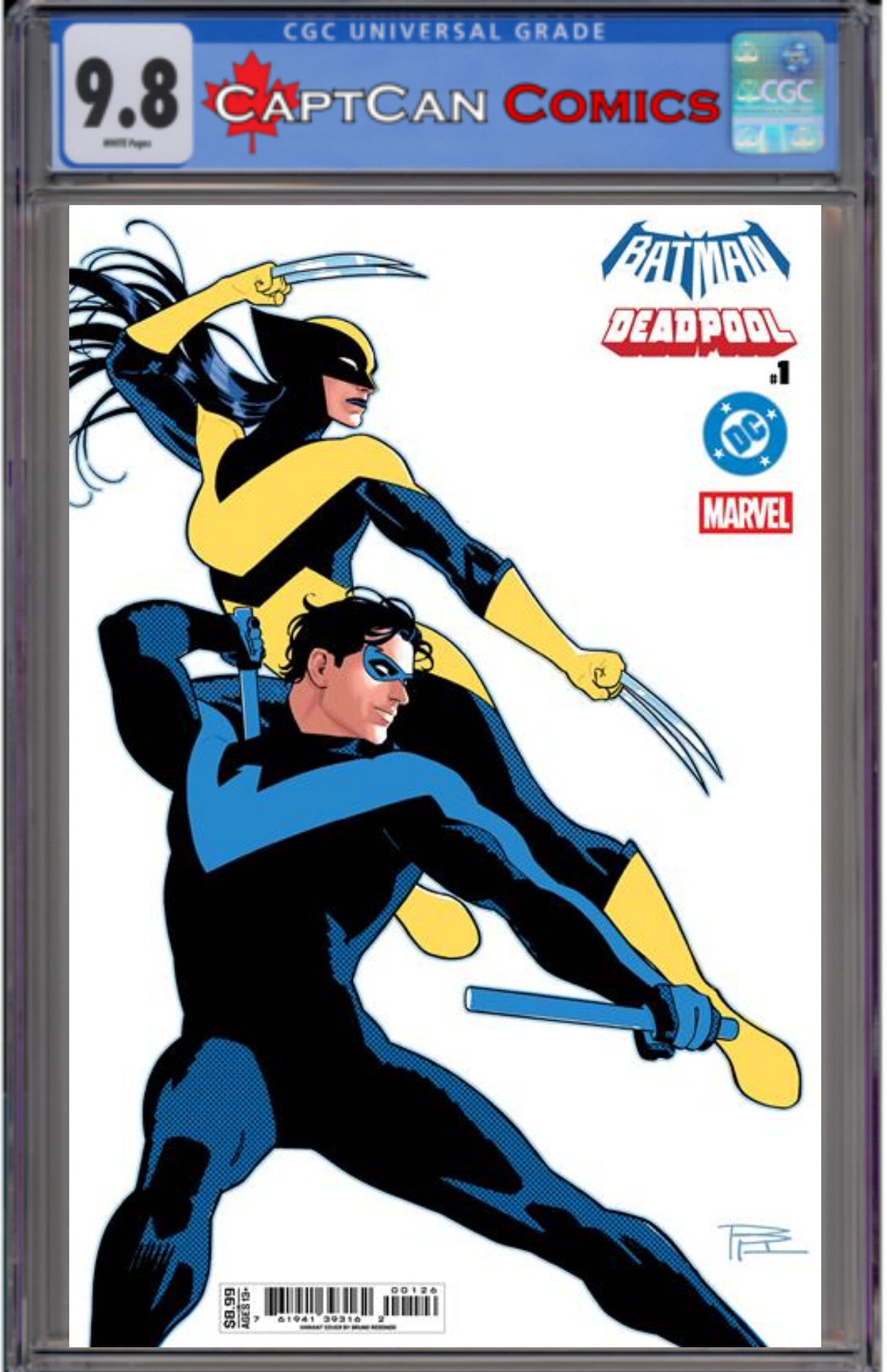 DC MARVEL BATMAN DEADPOOL #1 (ONE SHOT) CVR O BRUNO REDONDO NIGHTWING X-23 CARD STOCK VAR