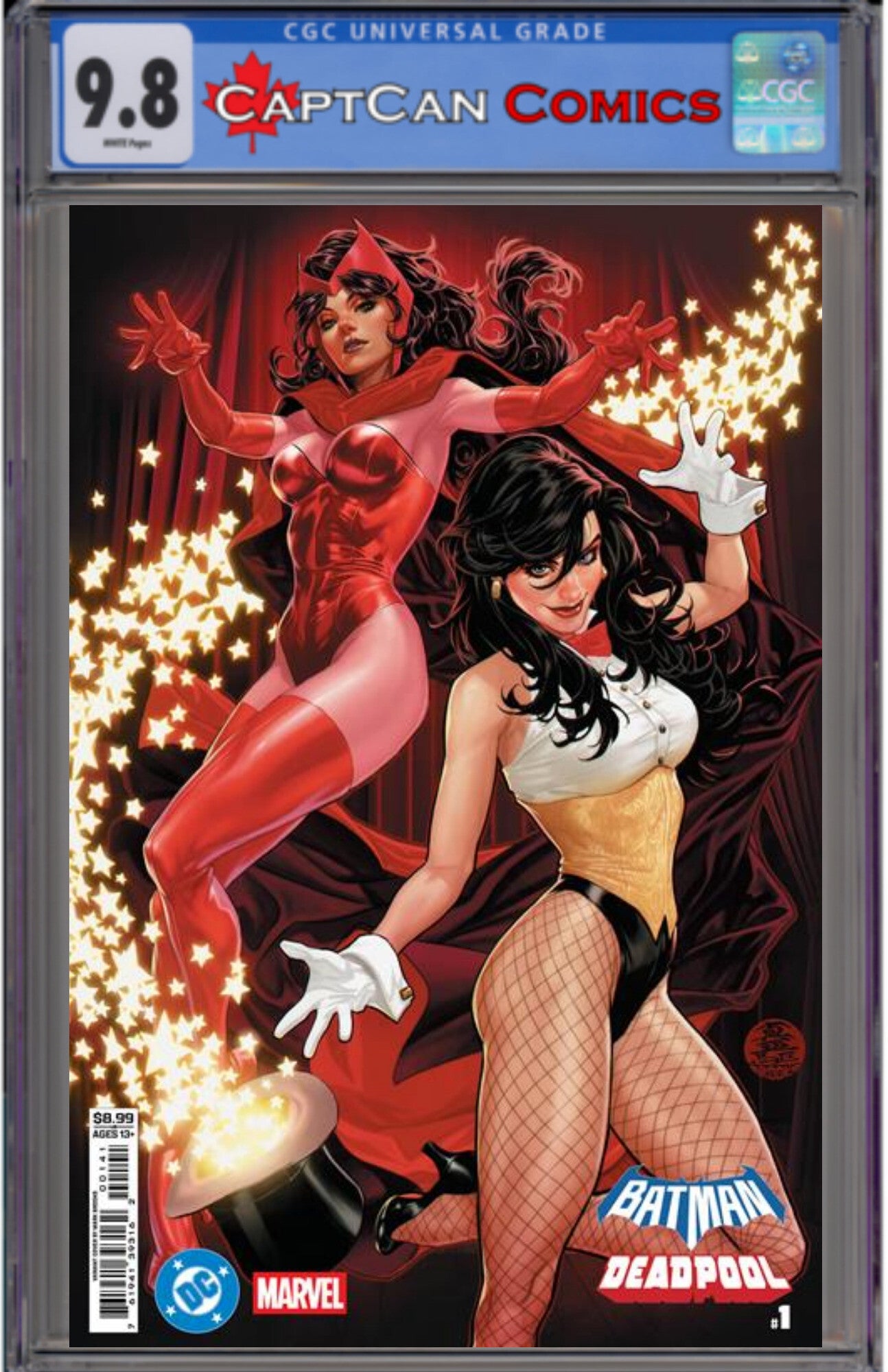 DC MARVEL BATMAN DEADPOOL #1 (ONE SHOT) CVR D MARK BROOKS ZATANNA SCARLET WITCH CARD STOCK VAR