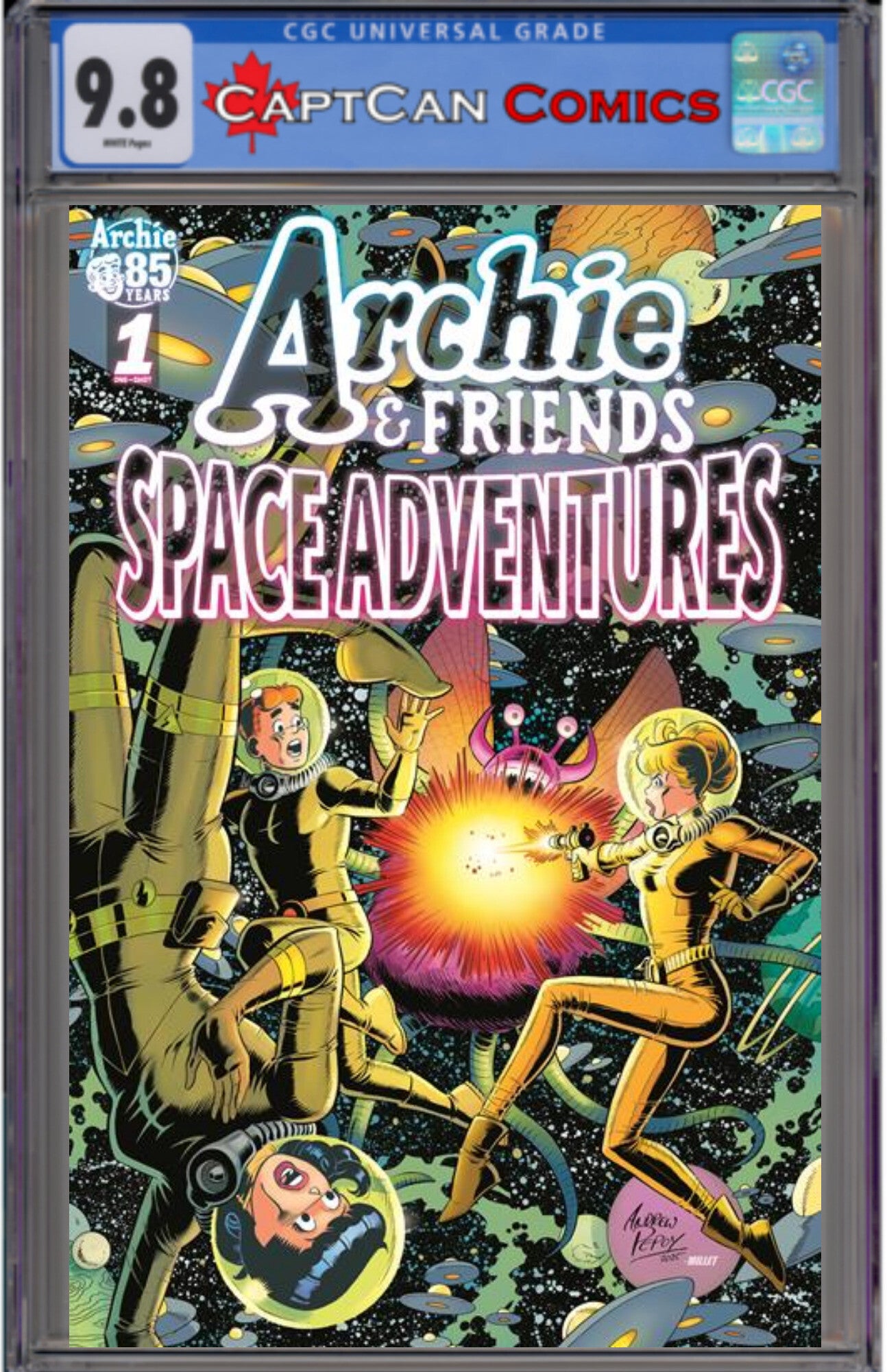 ARCHIE & FRIENDS #20 SPACE ADVENTURES CVR B ANDREW PEPOY JASON MILLET VAR
