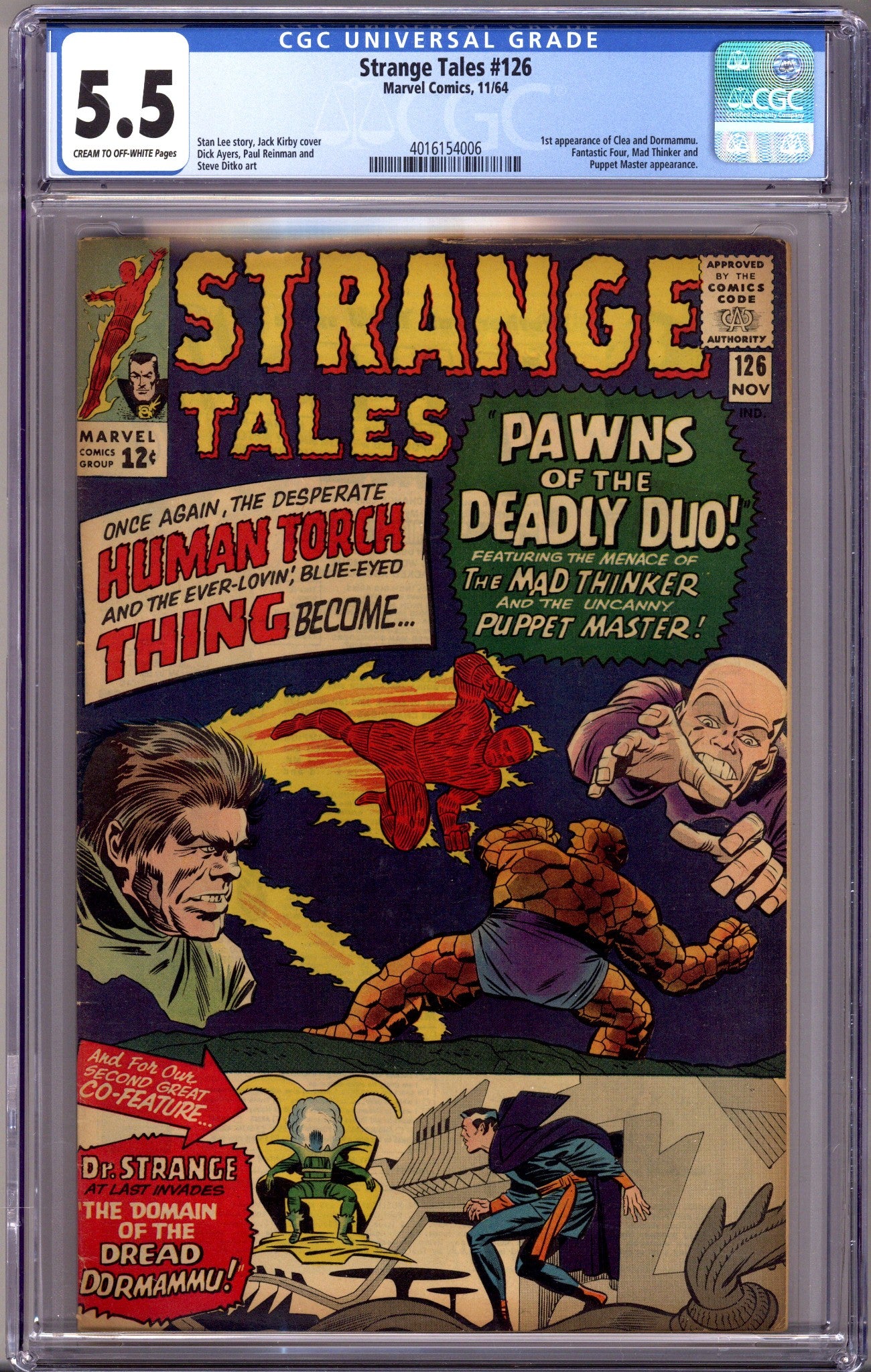 Strange Tales Vol 1 126 CGC 5.5 (FN-) (1964)