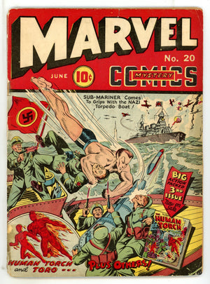 Marvel Mystery Comics 20 GD (2.0) Trimmed, 5 Wraps Married (1941) 