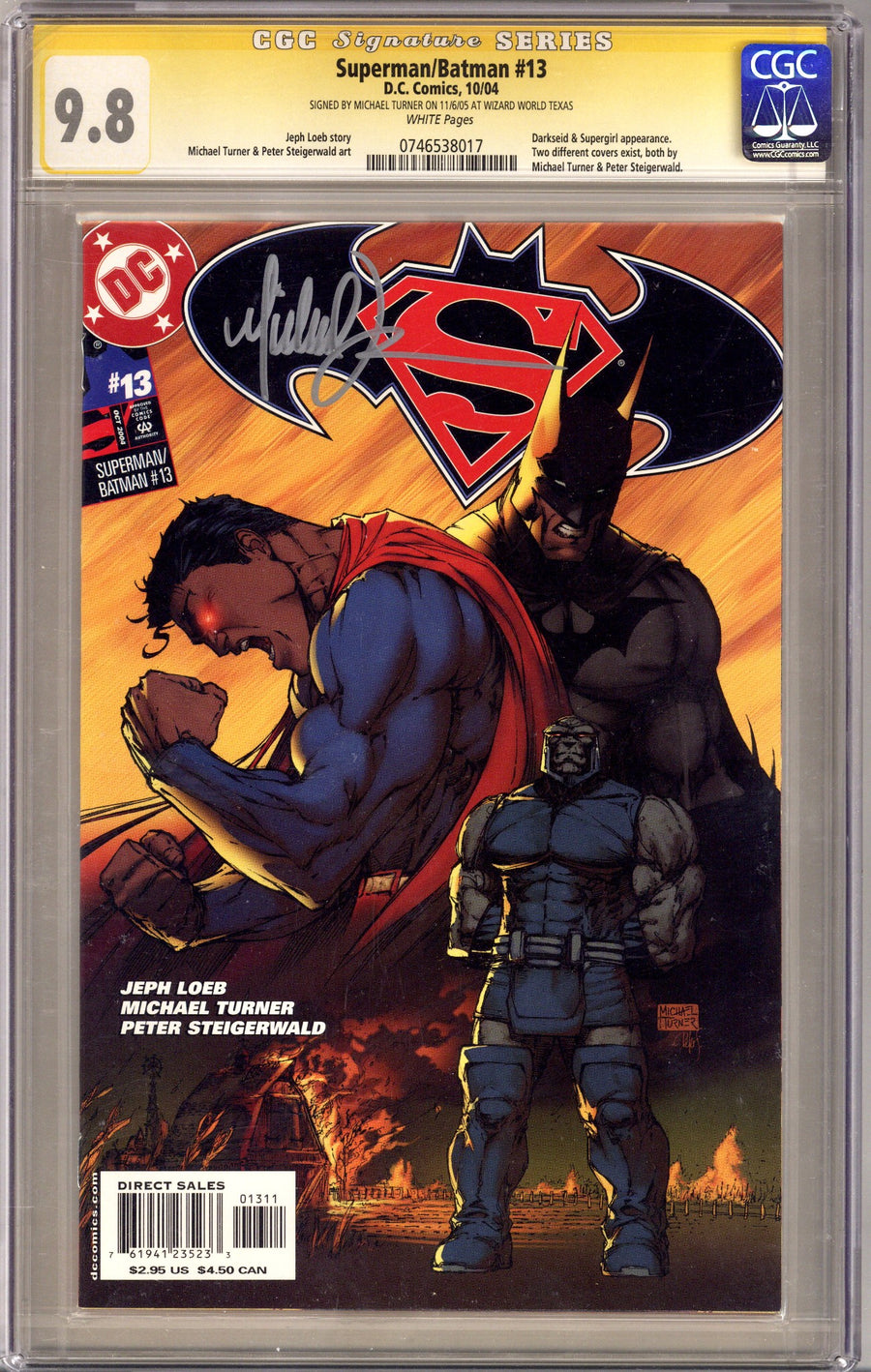 Superman / Batman 13 CGC 9.8 (NM/M) (2004) Signed x1 Cover Michael Turner 