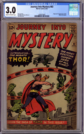 Journey into Mystery Vol 1 83 CGC 3.0 (GD/VG)   (1962)        