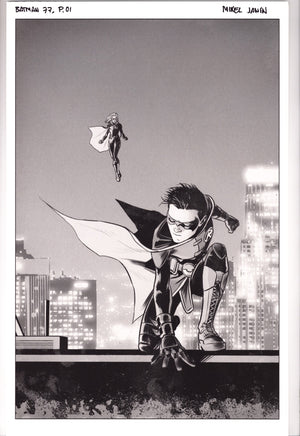 Batman Vol 3 77 Fine Art Monoprint: Page #1 (2019) Signed x1 Mike Janin