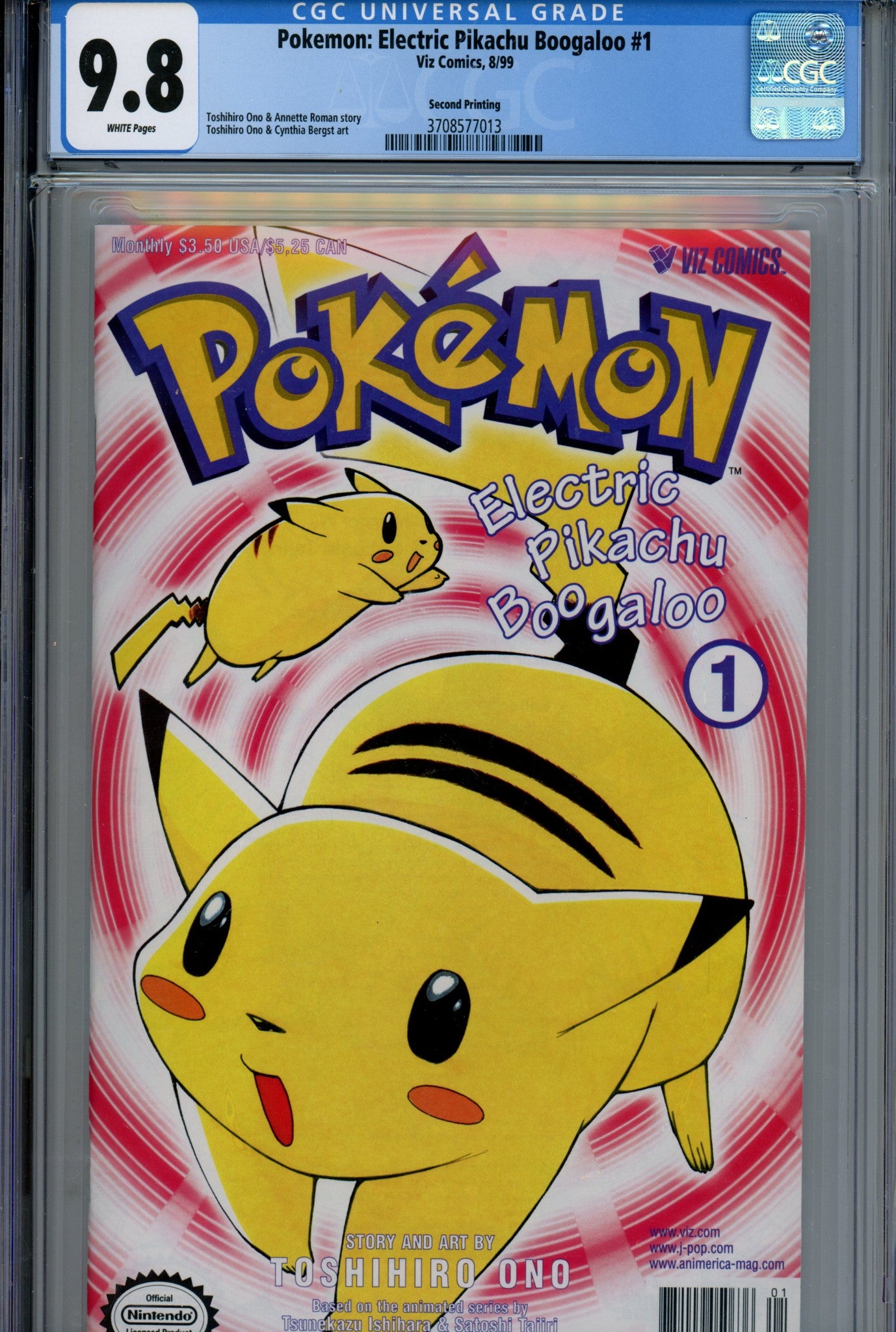 Pok√©mon: Electric Pikachu Boogaloo 1 CGC 9.8 (NM/M) (1999) 2nd Print 