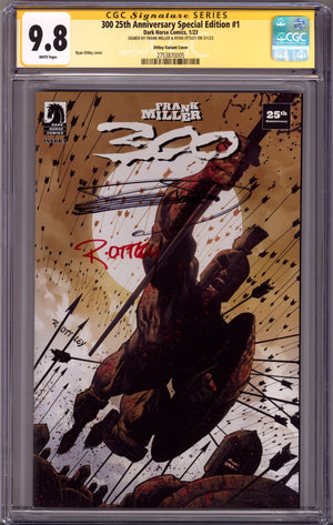 300 25th Anniversary Special   1 CGC 9.8 (NM/M)   (2023) Ottley     Exclusive Variant  Signed x2 Cover Frank Miller & Ryan Ottley
