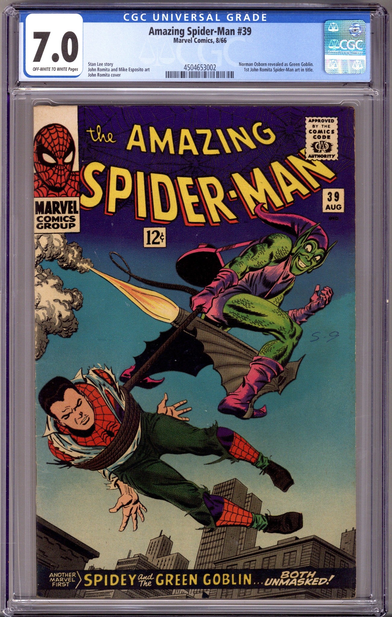 The Amazing Spider-Man Vol 1 39 CGC 7.0 (FN/VF) (1966) 