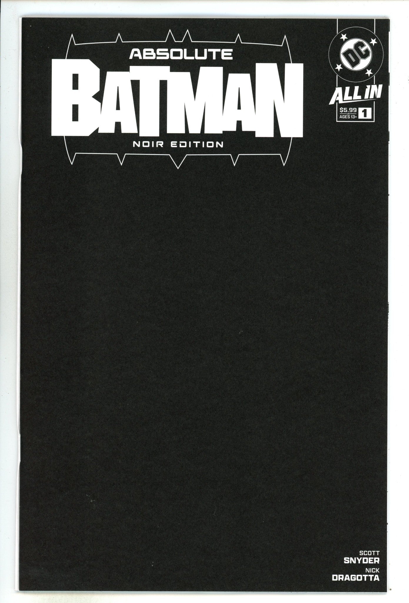 Absolute Batman Noir Edition 1 Blank Variant (2024)