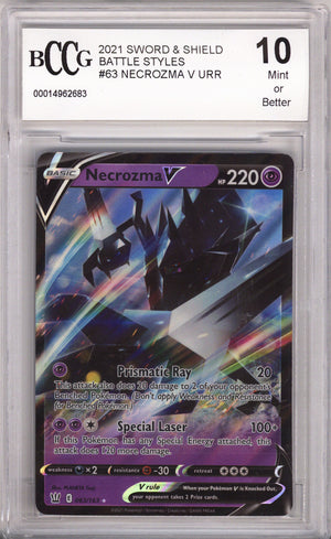 Pokemon Battle Styles Necrozma V BGS Gem Mint 10 (2021)