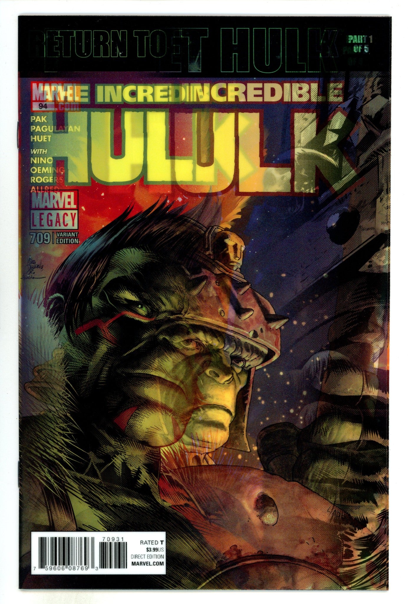 Incredible Hulk Vol 3 709 High Grade (2017) Lenticular Variant 