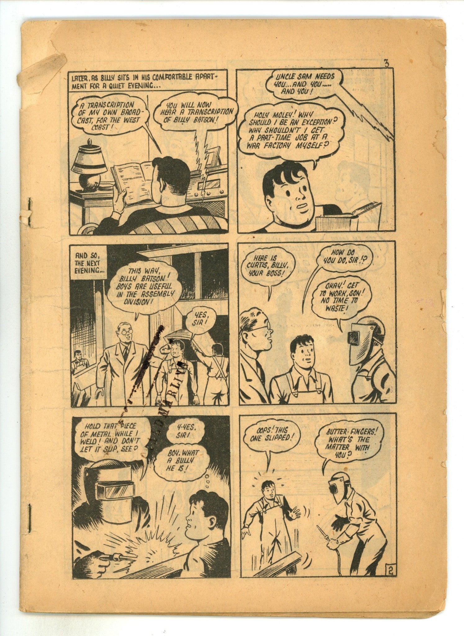 Whiz Comics Vol 3 8  Missing Cover & 1st Wrap  (1944)  Canadian Edition  