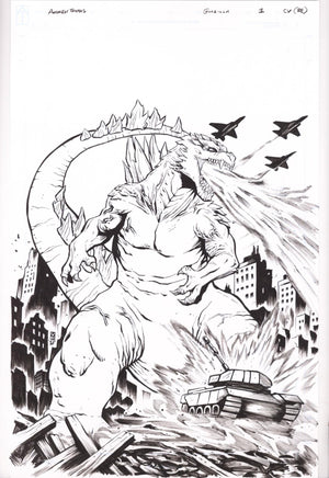 Godzilla [Kai-Sei Era] 1 Andrew Thomas Original Cover Art CaptCan Exclusive