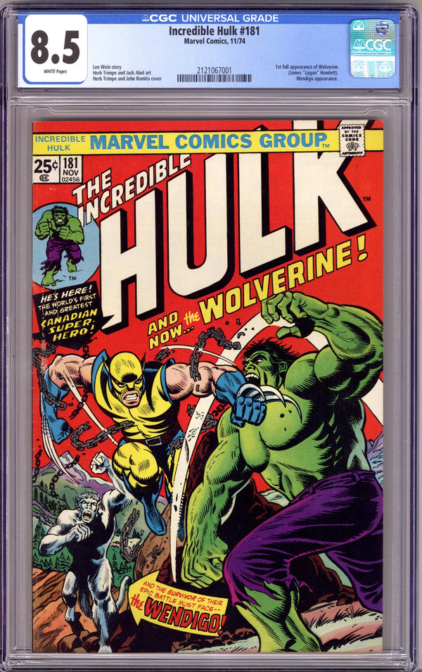 The Incredible Hulk Vol 1 181 CGC 8.5 (VF+) (1974)