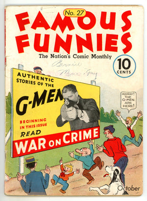 Famous Funnies  27  VG+ (4.5) Interior Cover Taped  (1936)  