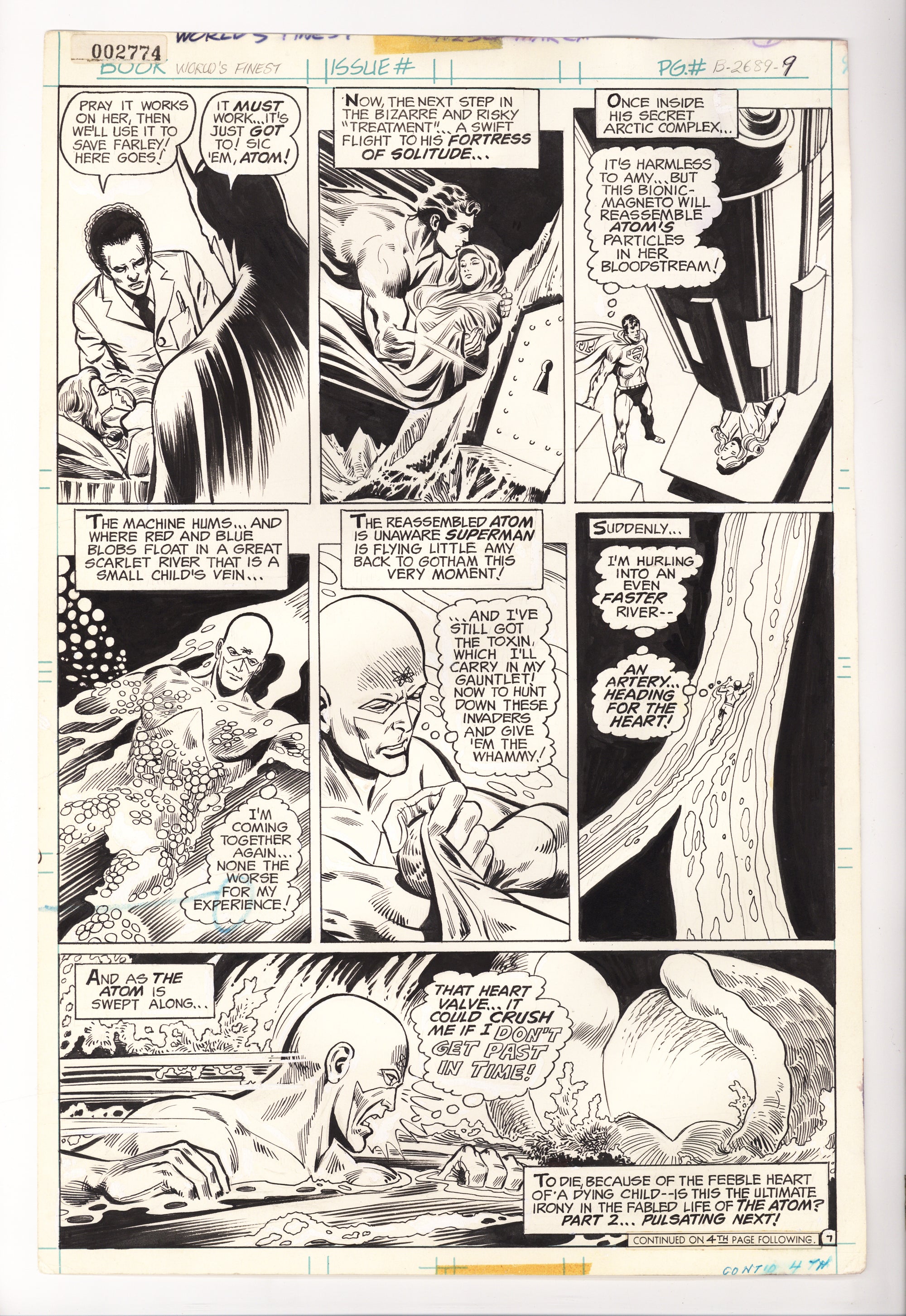 World's Finest Comics 236 Dick Dillin & John Calnan Art, Page #9, Water Damage (1976) 