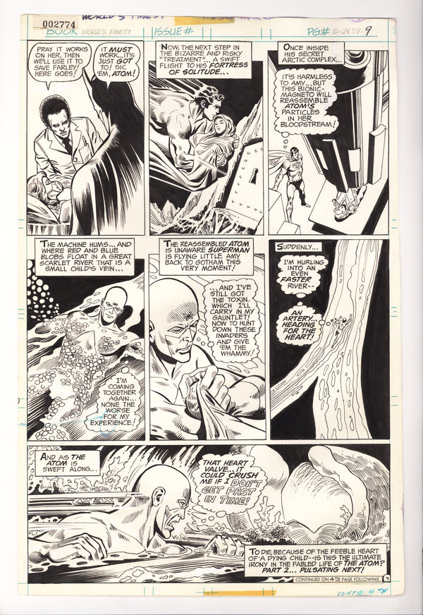 World's Finest Comics 236 Dick Dillin & John Calnan Art, Page #9, Water Damage (1976)