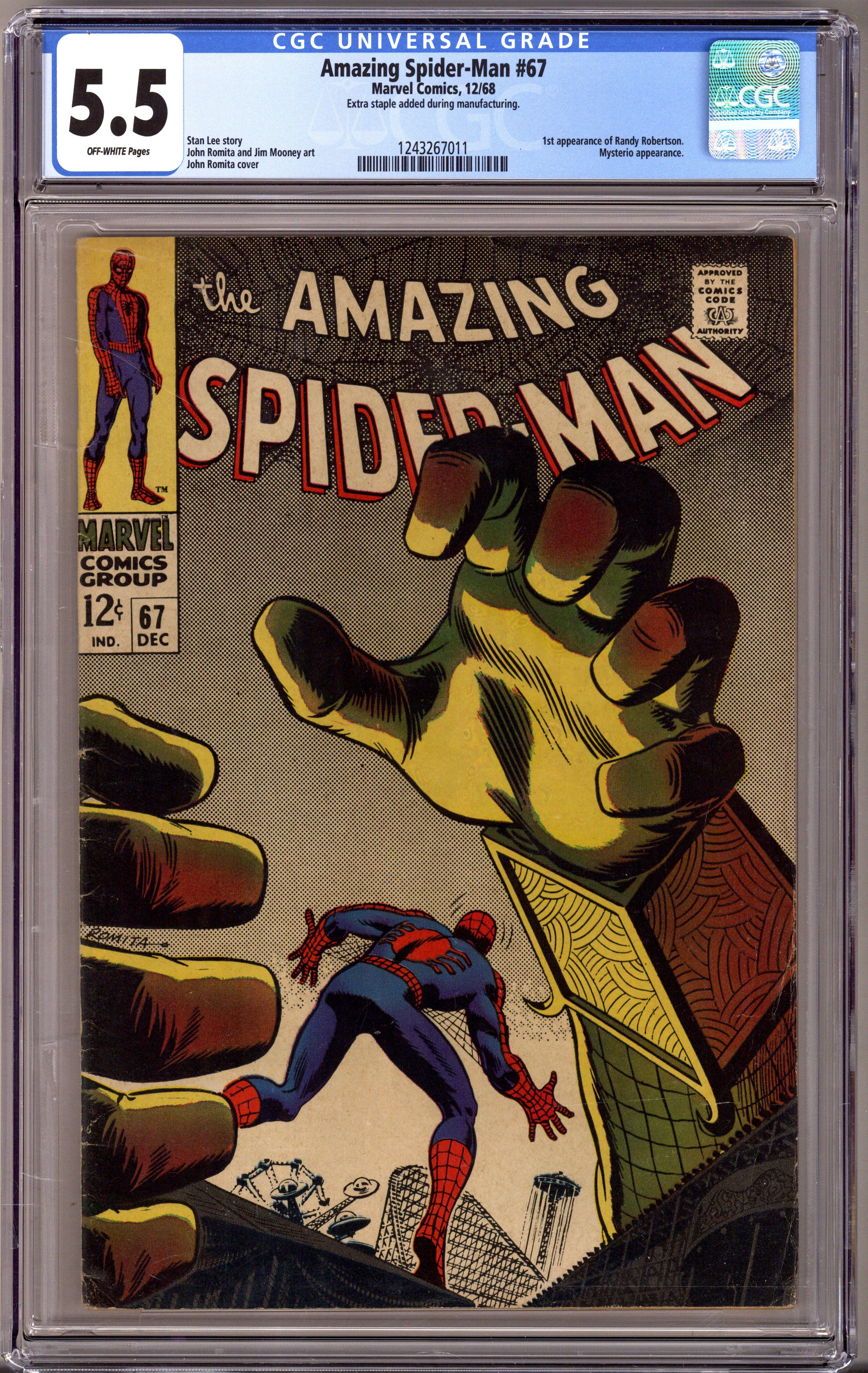 The Amazing Spider-Man Vol 1 67 CGC 5.5 (FN-) (1968) 