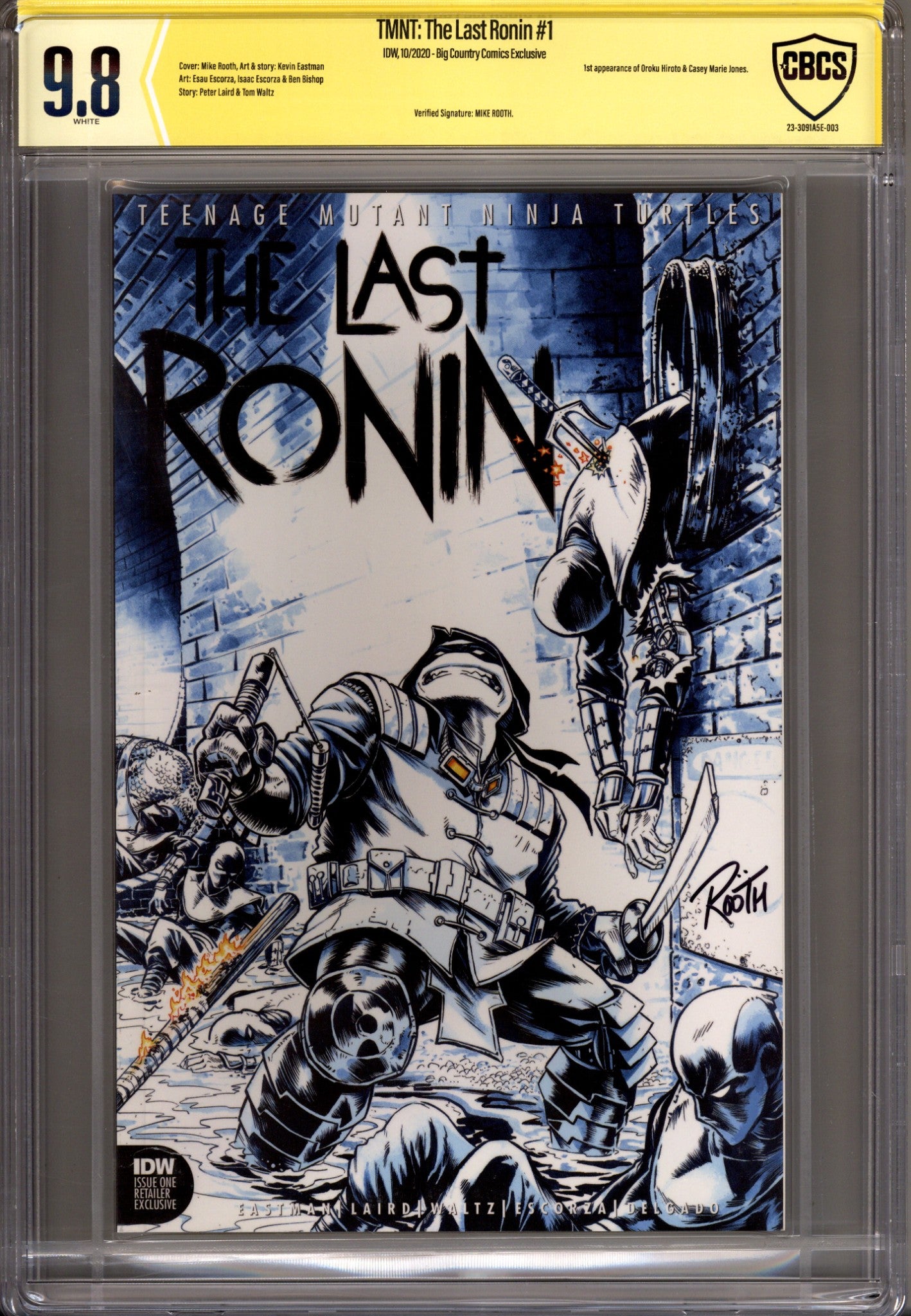 TMNT: The Last Ronin   1 CBCS 9.8 (NM/M)   (2020) Rooth     Exclusive Variant  Signed x1 Cover Mike Rooth 