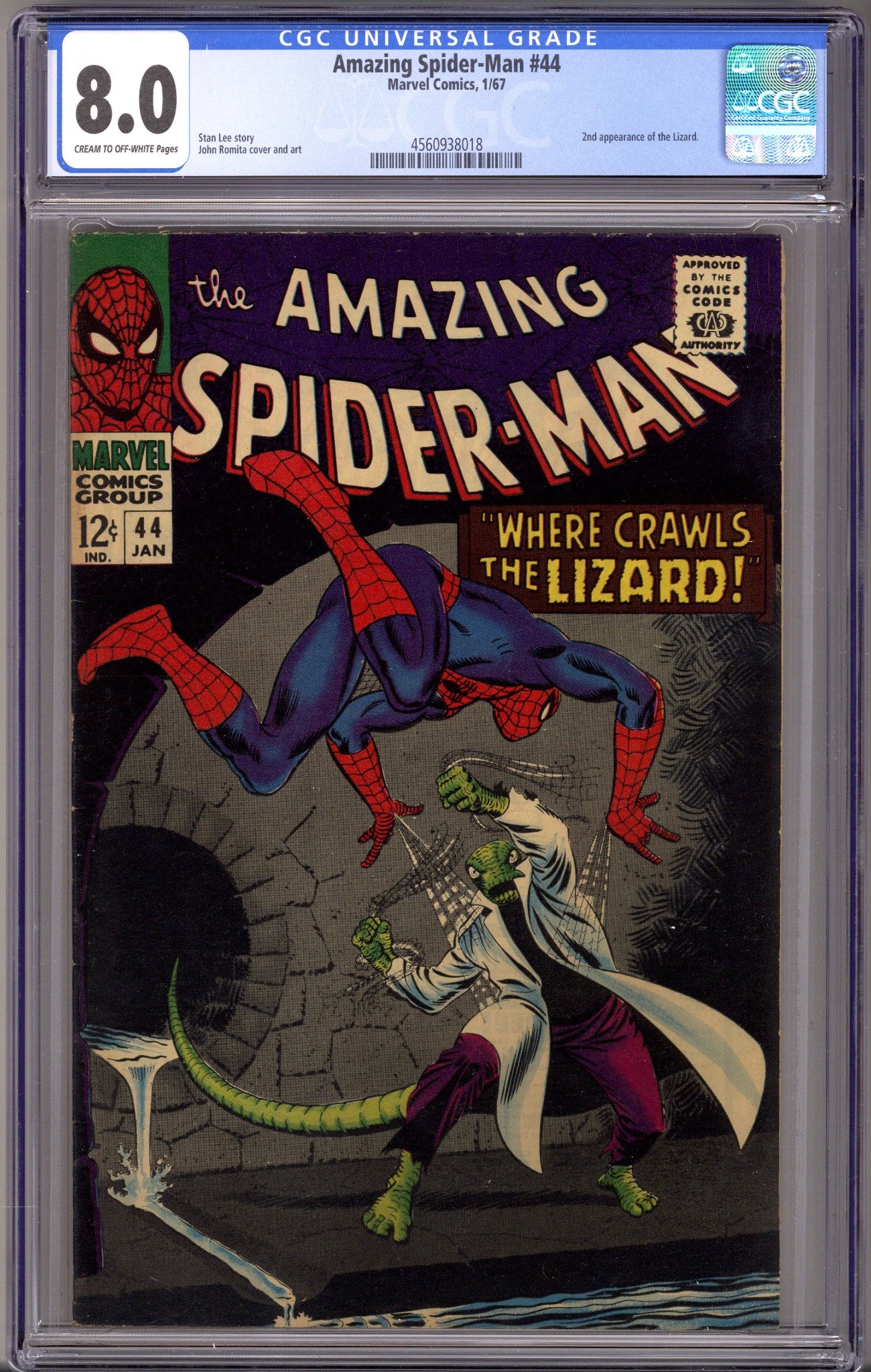 The Amazing Spider-Man Vol 1 44 CGC 8.0 (VF) (1967) 