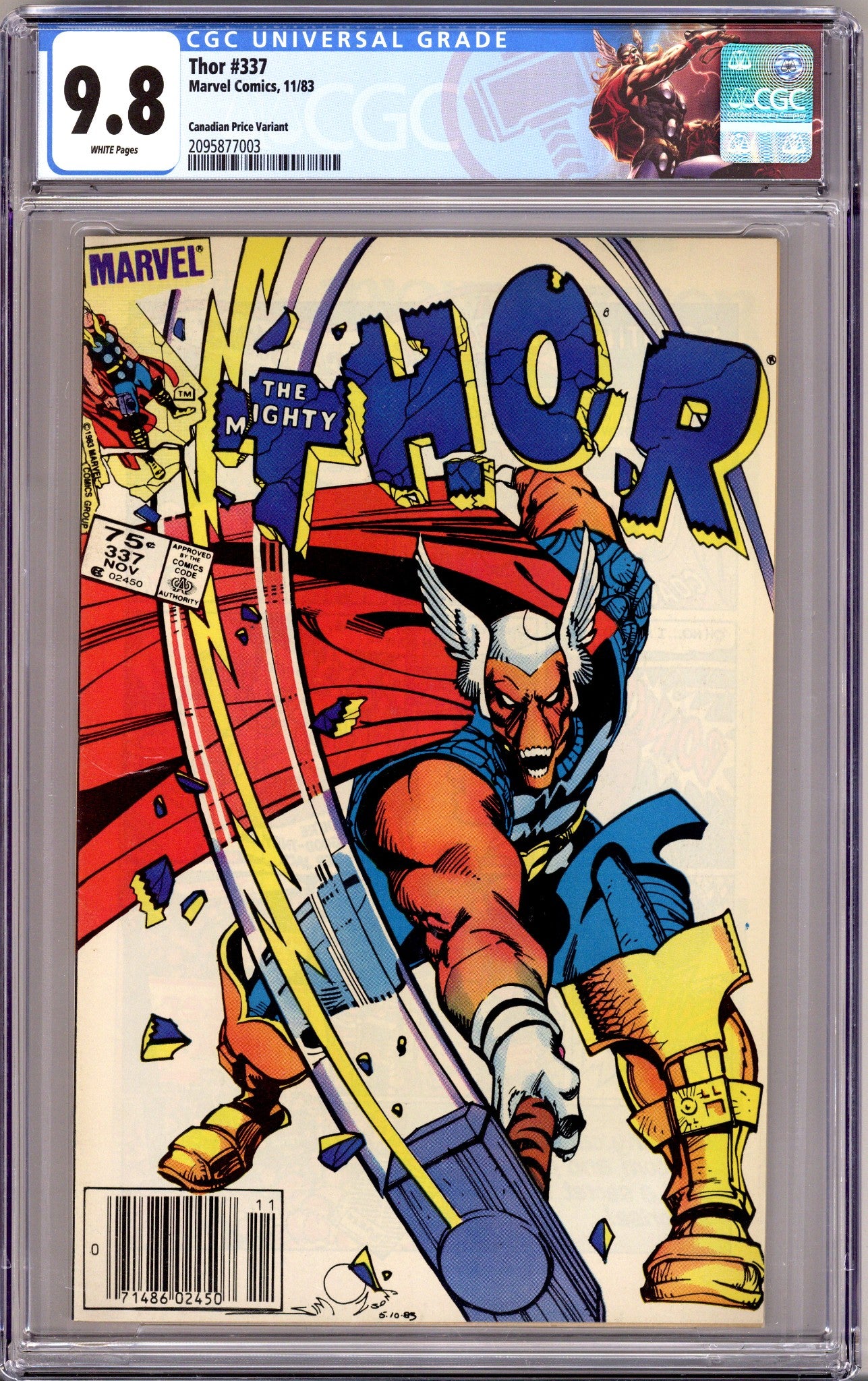 Thor Vol 1 337 CGC 9.8 (NM/M) (1983) Canadian Price Variant 