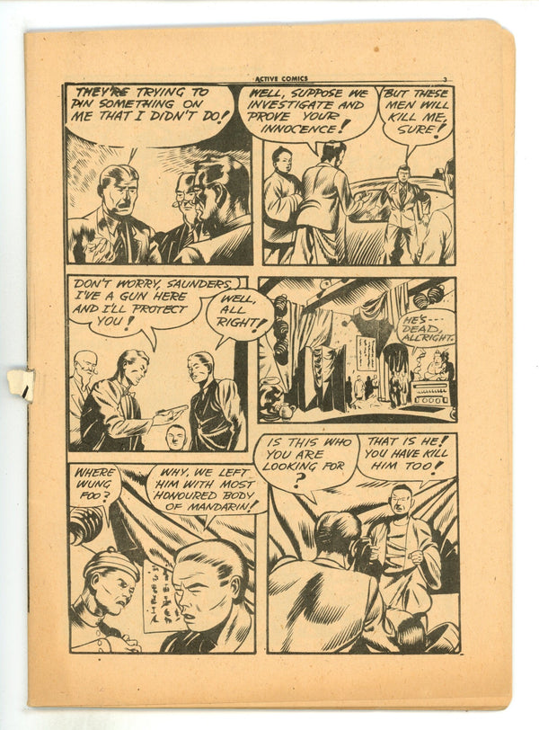 Active Comics 20 Missing Cover & 1st Wrap (1944)