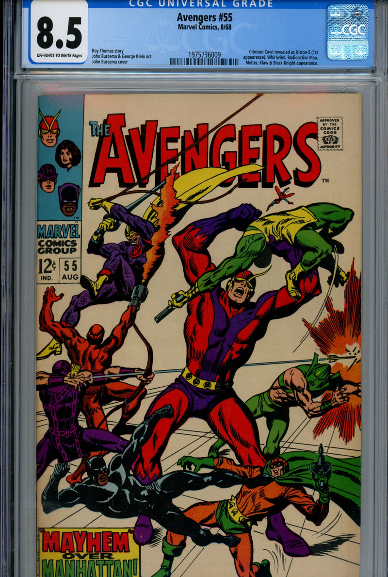 The Avengers Vol 1 55 CGC 8.5 (VF+)  (1968)  