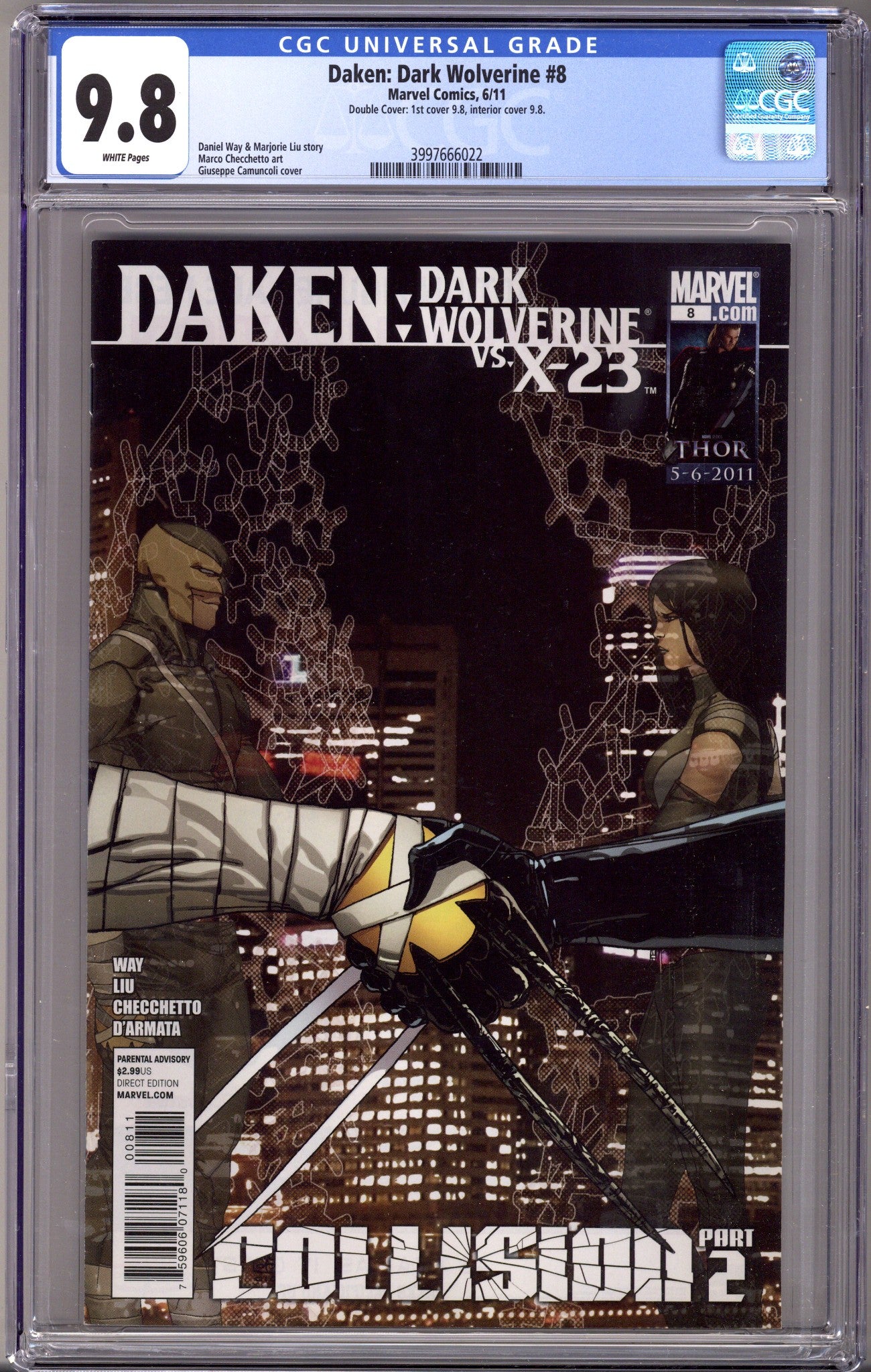 Daken: Dark Wolverine 8 Double Cover CGC 9.8 Double Cover (2011)