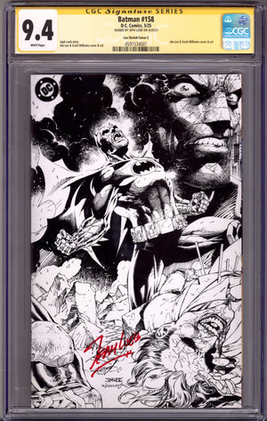 Batman Vol 3 158 CGC 9.4 (NM) (2025) Lee B&W Virgin Incentive Variant Signed x1 Cover Jeph Loeb