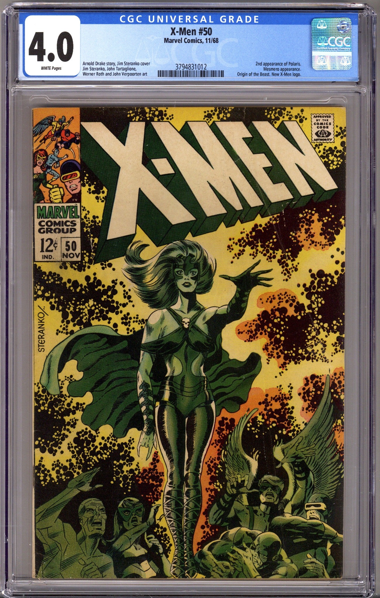 The X-Men Vol 1 50 CGC 4.0 (VG) (1968) 