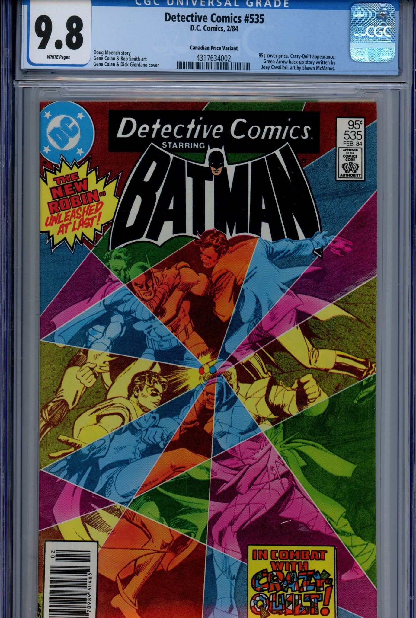 Detective Comics Vol 1 535 CGC 9.8 (NM/M) (1984) Canadian Price Variant 