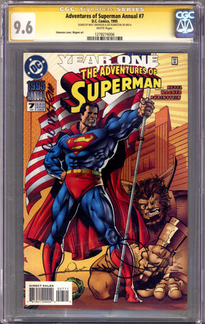 Adventures of Superman Annual Vol 1 7 CGC 9.6 (NM+) Small Crack (1995) Signed x2 Cover Walt Simonson & Joe Rubinstein