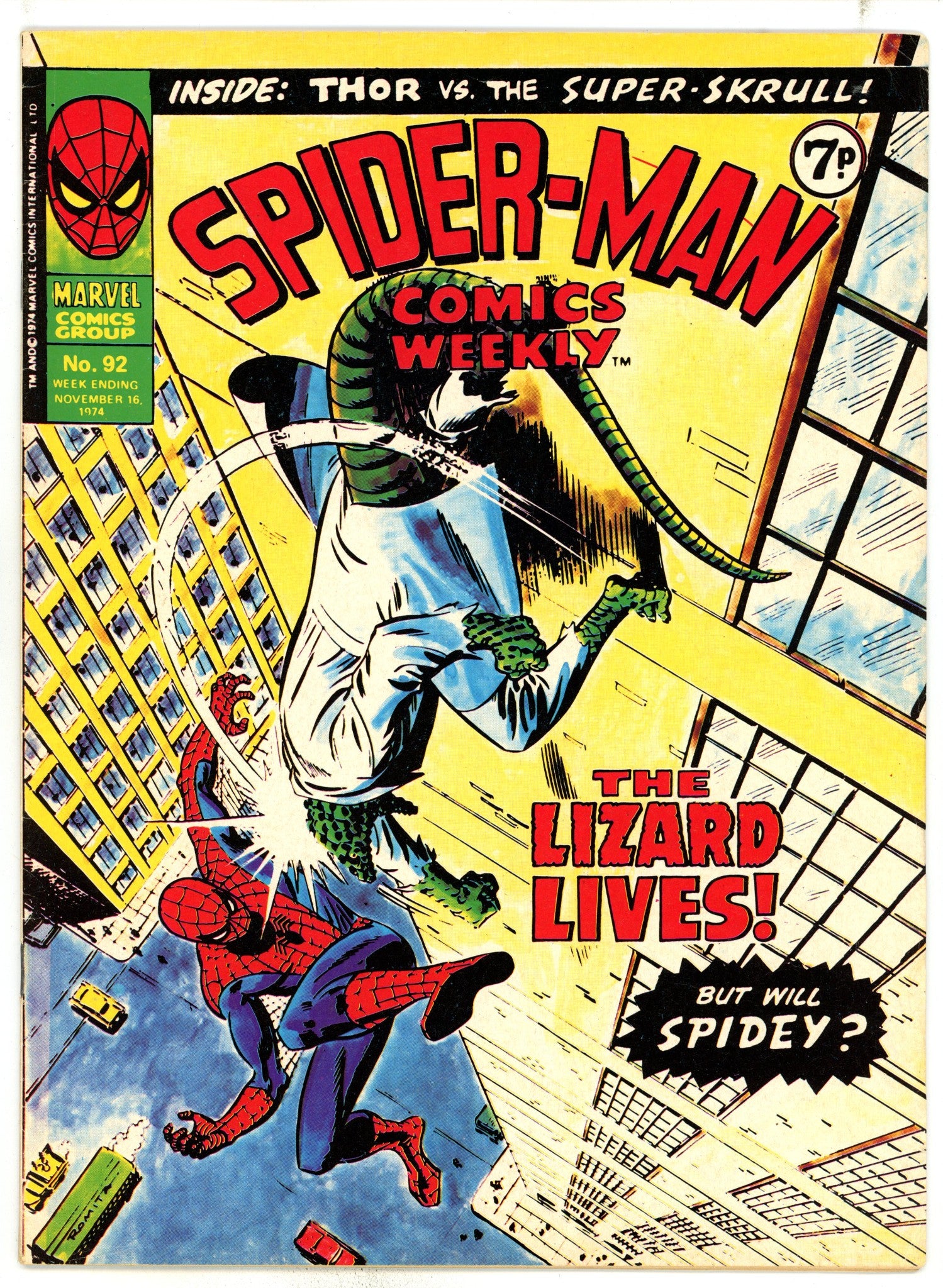 Spider-Man Comics Weekly 92 FN (6.0) (1974) 