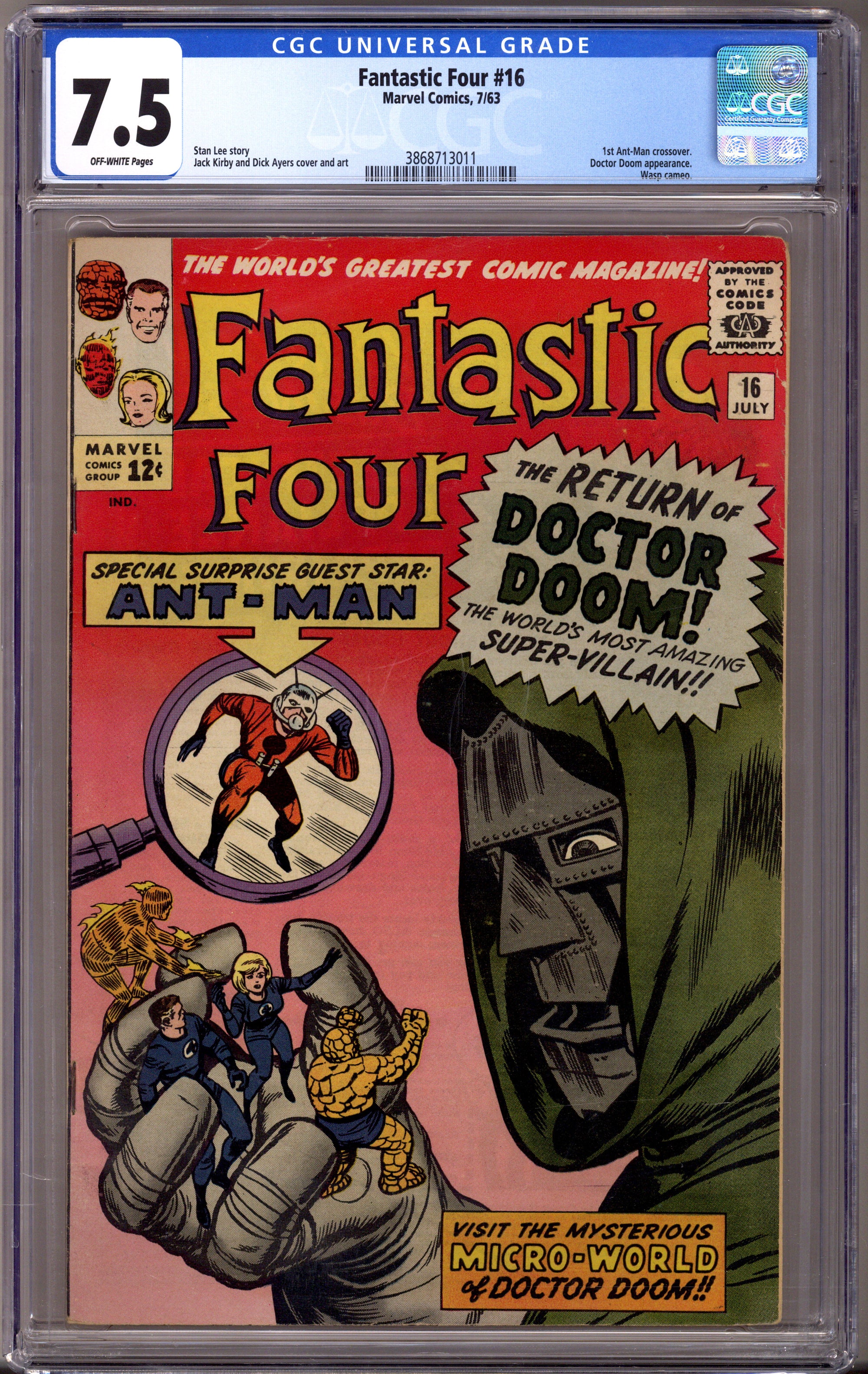 Fantastic Four Vol 1 16 CGC 7.5 (VF-) (1963) 