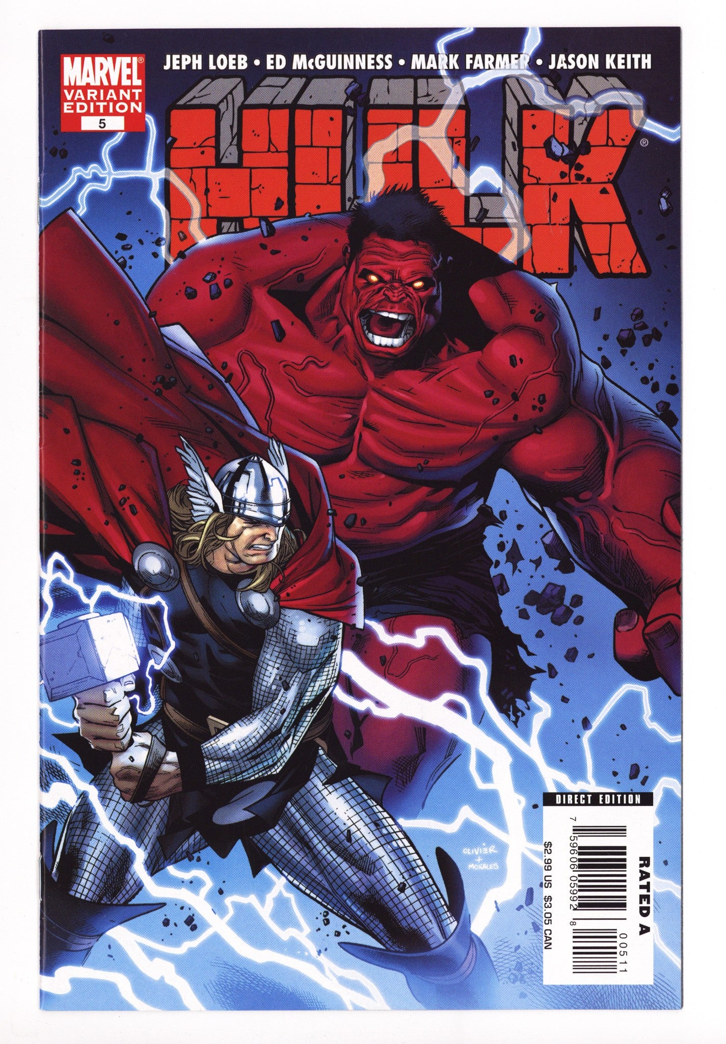 Hulk Vol 1 5 High Grade (2008) Coipel Variant 