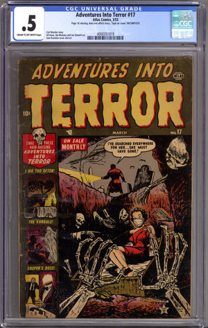 Adventures into Terror 17 CGC 0.5 (PR) Incomplete (1953)