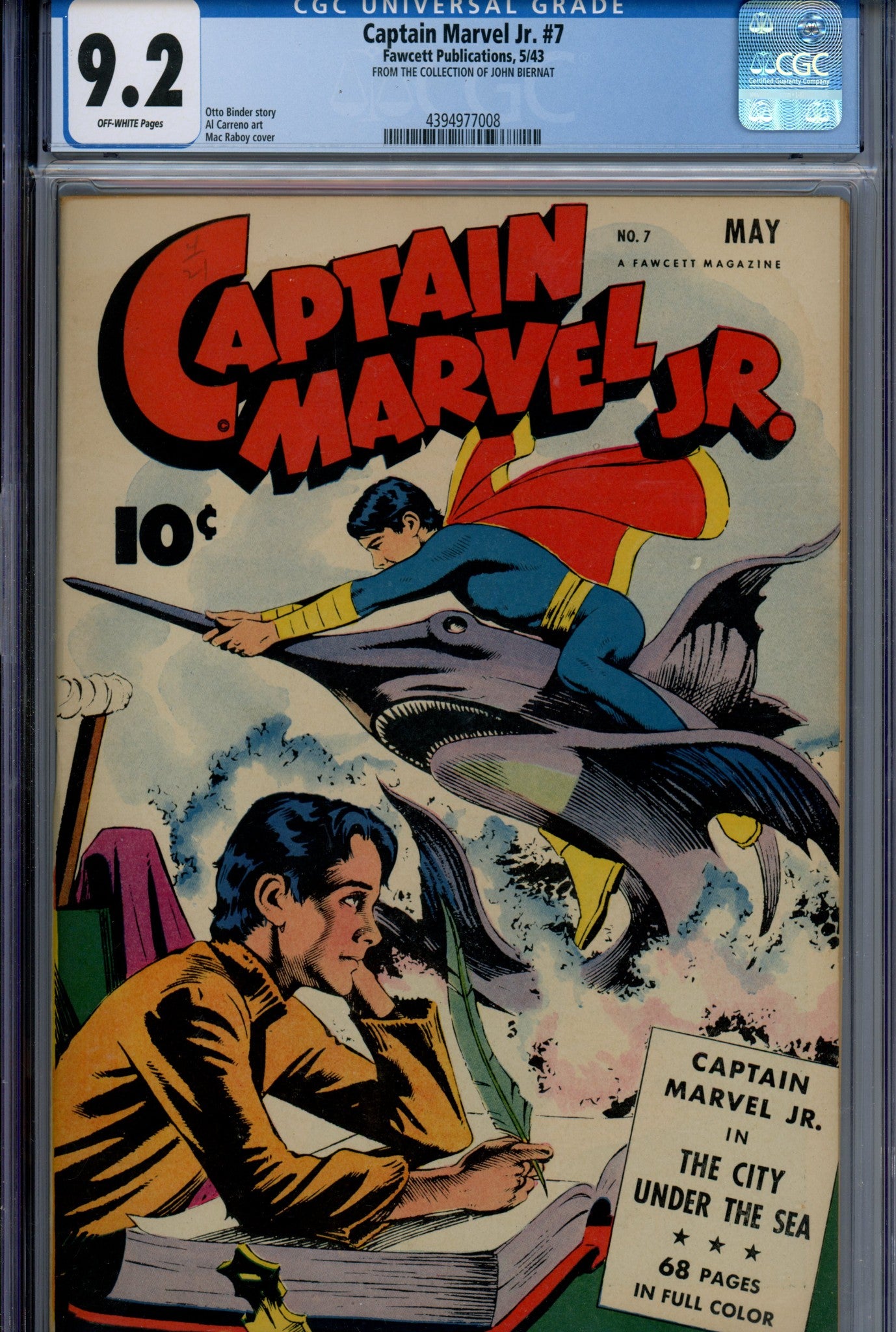 Captain Marvel Jr. 7 CGC 9.2 (NM-) (1943) 