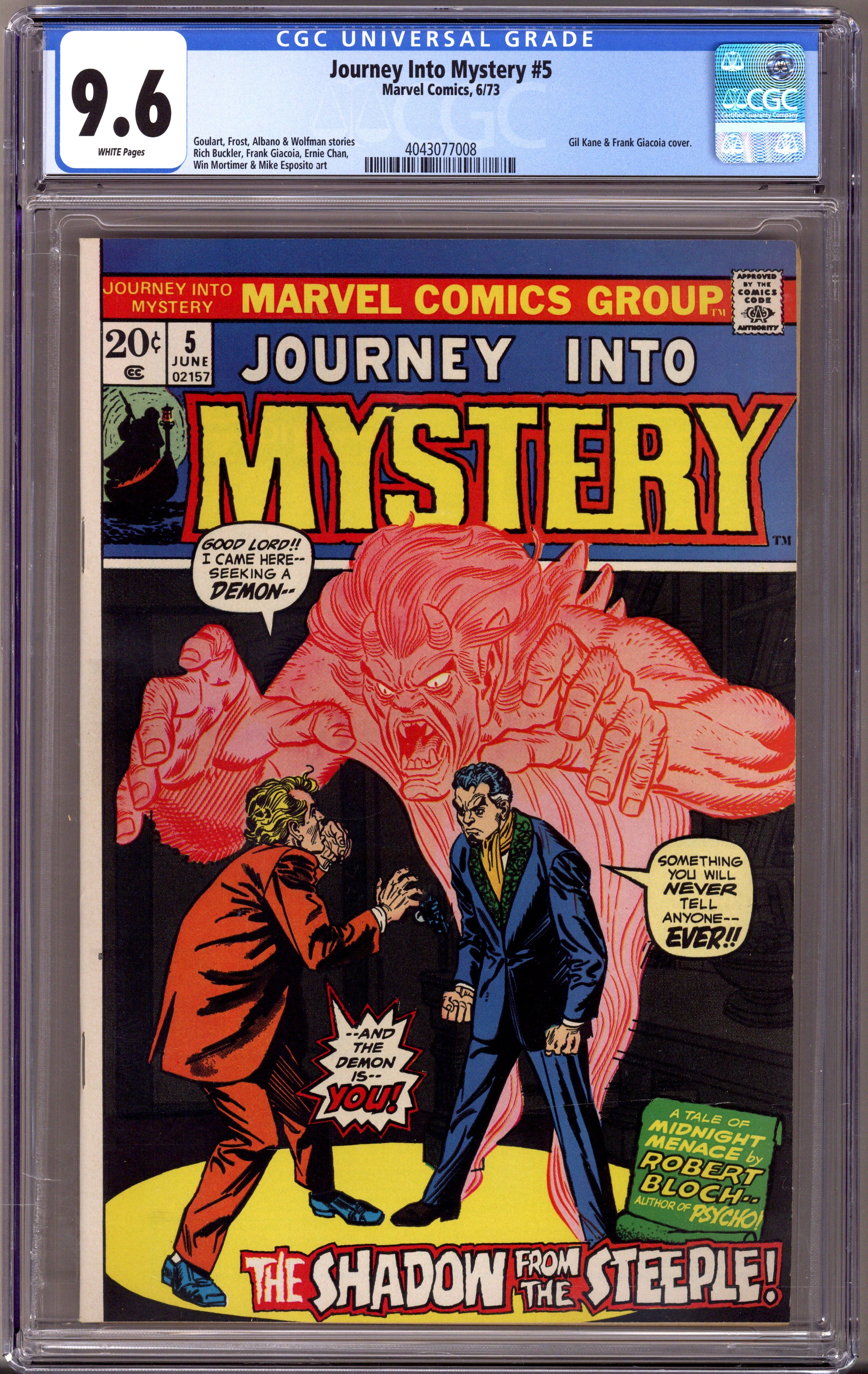 Journey into Mystery Vol 2 5 CGC 9.6 (NM+)   (1973)        