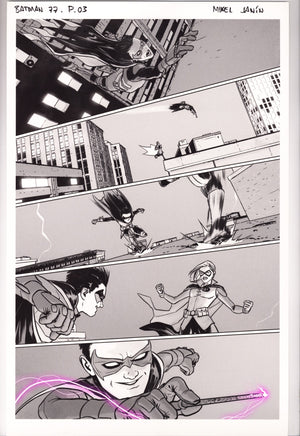 Batman Vol 3 77 Fine Art Monoprint: Page #3 (2019) Signed x1 Mike Janin